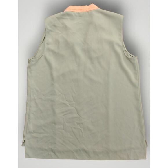 T Tahari Colorblock V-Neck Sleeve Blouse Beige/Peach Size M - Picture 7 of 7